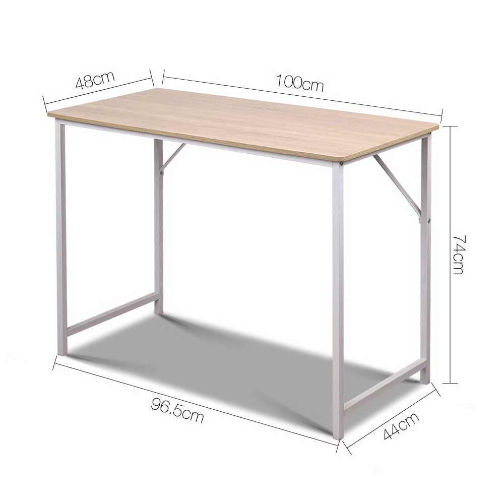 Emily Minimalist Metal Desk - White