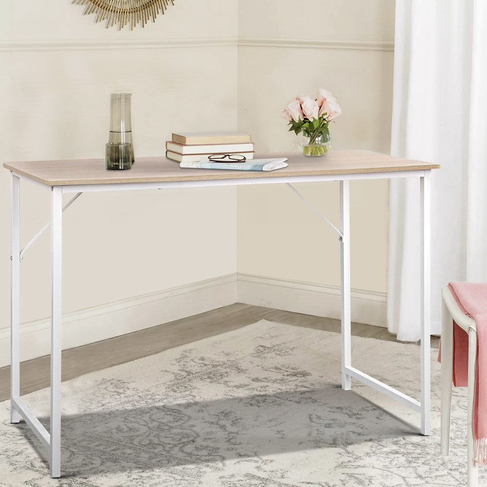Emily Minimalist Metal Desk - White