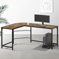 Load image into Gallery viewer, Artiss Corner Computer Desk L-Shaped Student Home Office Study Table Brown
