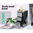 Load image into Gallery viewer, Artiss Mirrored Bedside Tables Drawers Crystal Chest Nightstand Glass Grey
