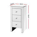 Load image into Gallery viewer, Artiss Mirrored Bedside table Drawers Furniture Mirror Glass Quenn Silver
