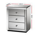 Load image into Gallery viewer, Artiss Mirrored Bedside table Drawers Furniture Mirror Glass Presia Smoky Grey
