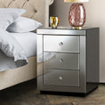 Load image into Gallery viewer, Artiss Mirrored Bedside table Drawers Furniture Mirror Glass Presia Smoky Grey
