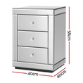 Load image into Gallery viewer, Artiss Mirrored Bedside Table Drawers Furniture Mirror Glass Presia Silver
