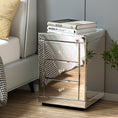 Load image into Gallery viewer, Artiss Mirrored Bedside Table Drawers Furniture Mirror Glass Presia Silver
