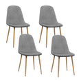 Load image into Gallery viewer, Artiss Set of 4 Adamas Fabric Dining Chairs - Light Grey
