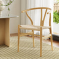 Load image into Gallery viewer, Artiss Wishbone Dining Chairs Ratter Seat Solid Wood Frame Cafe Lounge Chair
