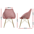 Load image into Gallery viewer, Emily Set of 2 Valisa Dining Chairs Kitchen Chairs Upholstered Velvet Pink
