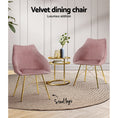 Load image into Gallery viewer, Artiss Set of 2 Valisa Dining Chairs Kitchen Chairs Upholstered Velvet Pink
