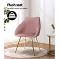 Load image into Gallery viewer, Artiss Set of 2 Valisa Dining Chairs Kitchen Chairs Upholstered Velvet Pink
