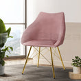 Load image into Gallery viewer, Artiss Set of 2 Valisa Dining Chairs Kitchen Chairs Upholstered Velvet Pink
