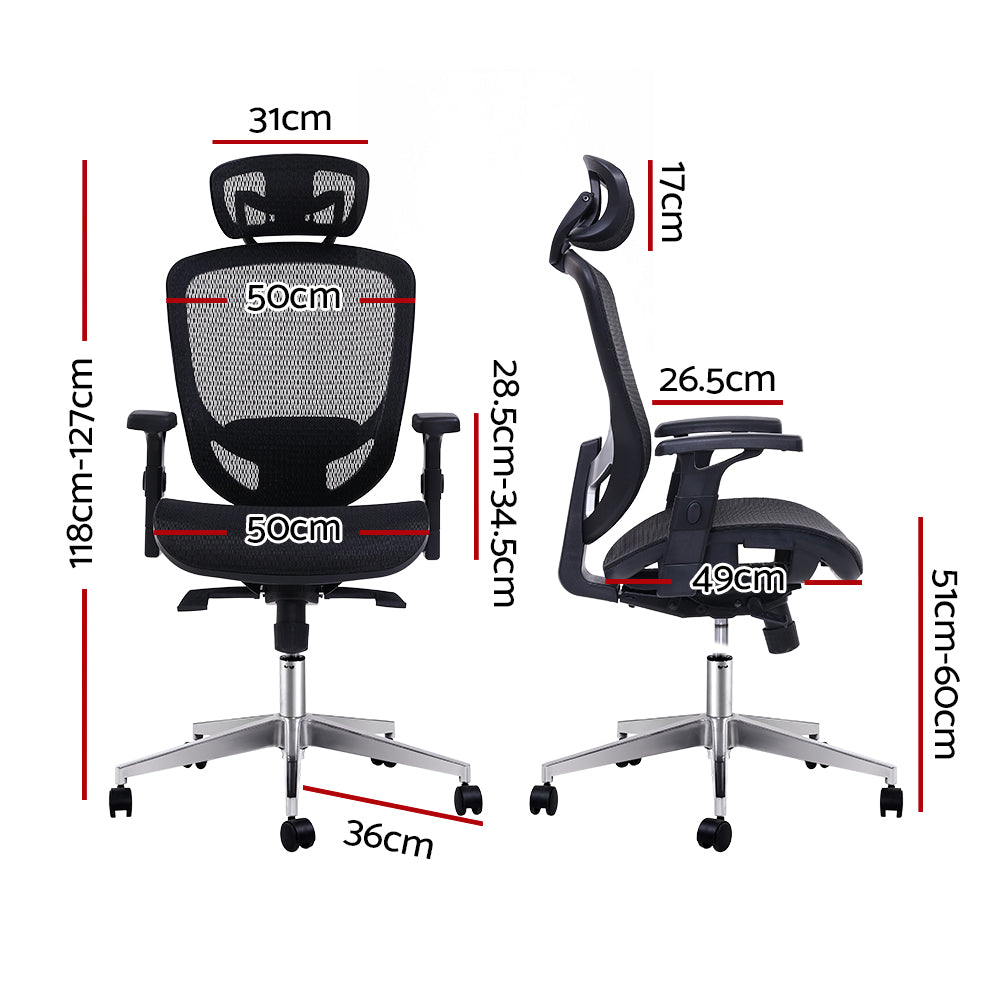 Artiss Office Chair Gaming Chair Computer Chairs Mesh Net Seating Black