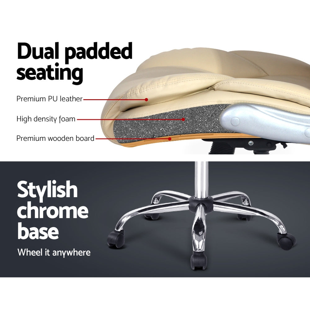 Emily Kea Executive Office Chair Leather Beige