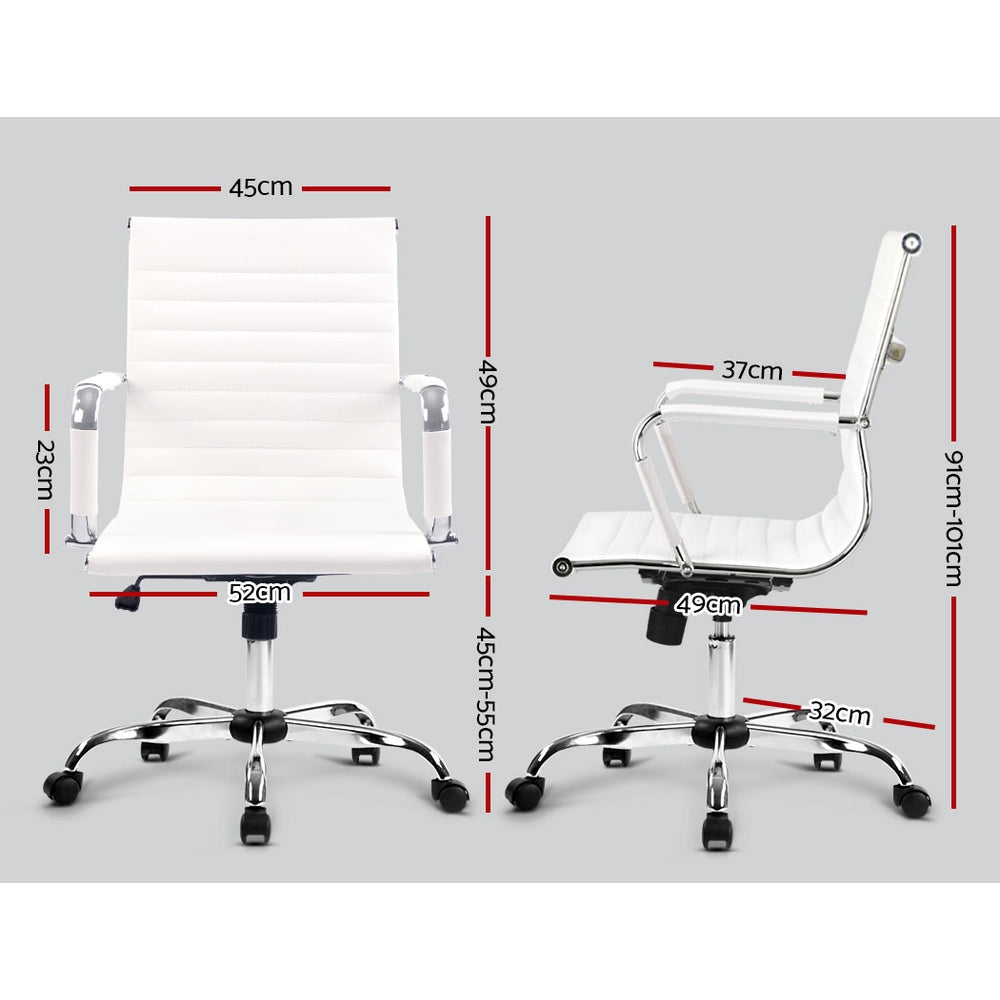 Artiss White Gaming Office Computer Chair With Mid Back
