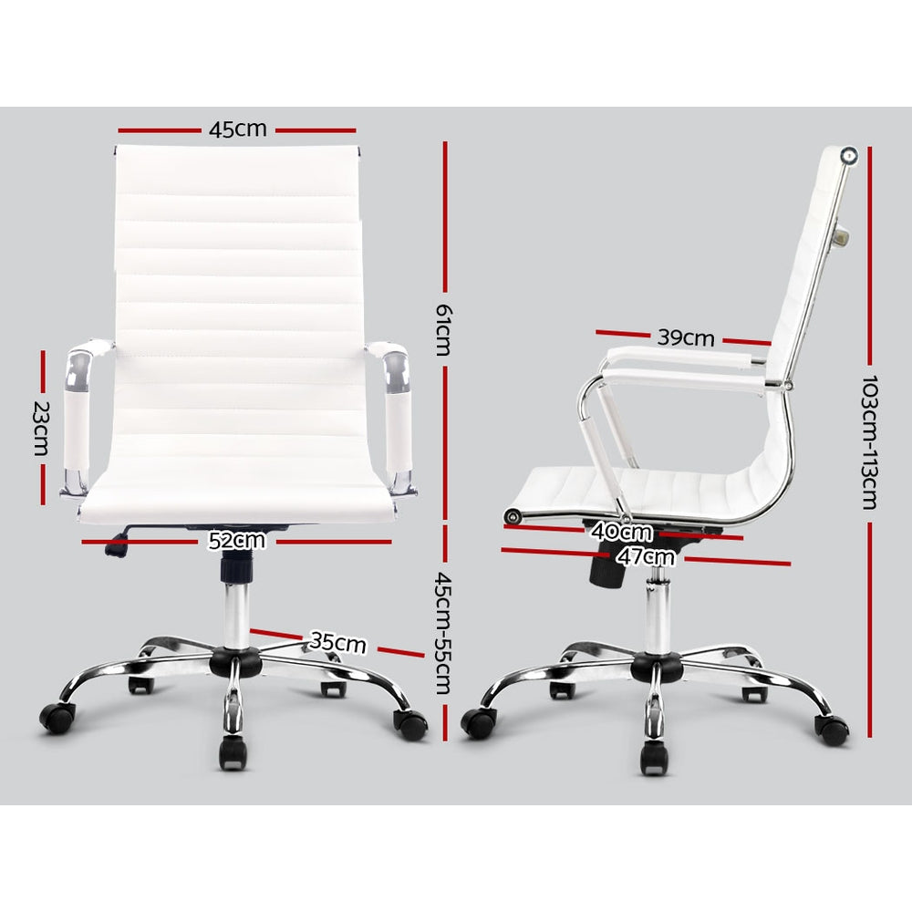 Artiss White Gaming Office Computer Chair With High Back