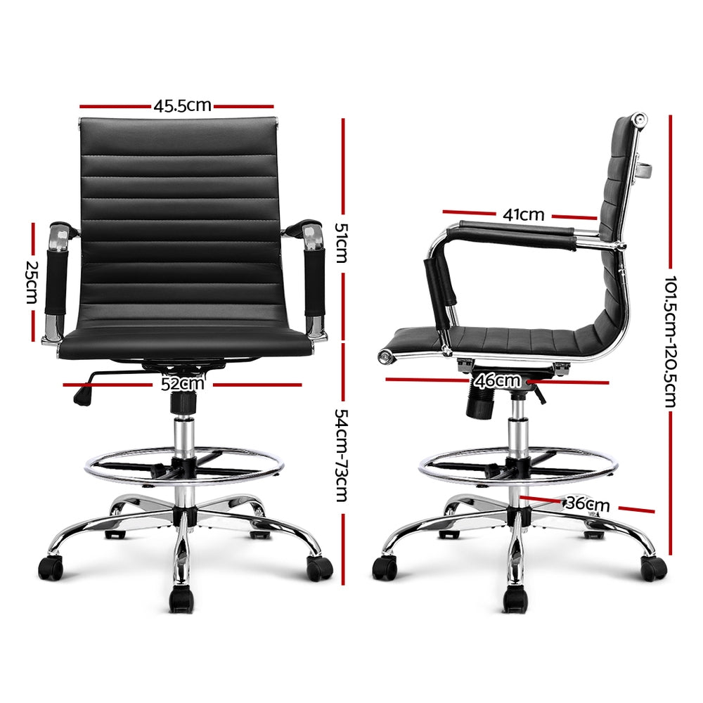 Artiss Office Chair Veer Drafting Chairs Black