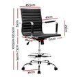 Load image into Gallery viewer, Artiss Office Chair Veer Drafting Stool Mesh Chairs Armrest Standing Desk Black
