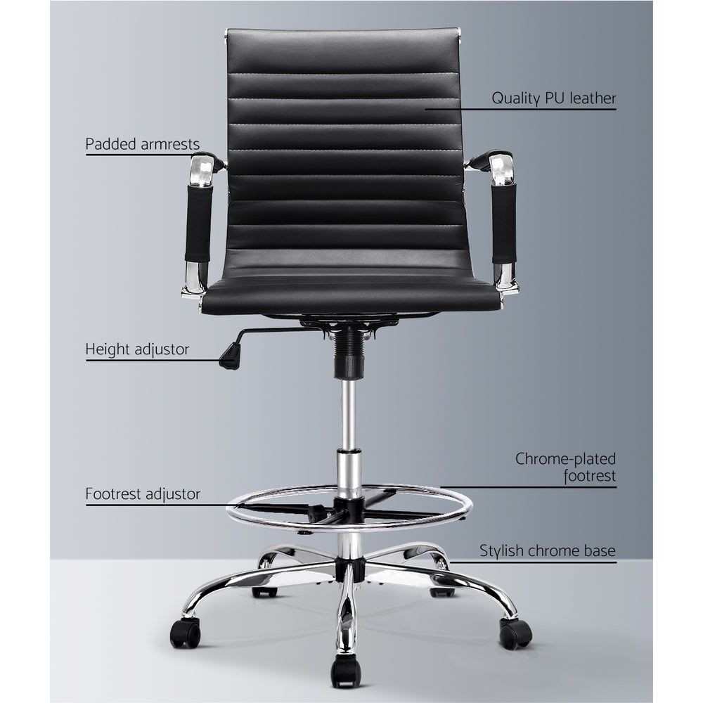 Emily Office Chair Veer Drafting Chairs Black