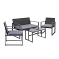 Load image into Gallery viewer, Gardeon 4PC Outdoor Furniture Patio Table Chair Black
