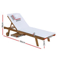 Load image into Gallery viewer, Gardeon Sun Lounge Wooden Lounger Outdoor Furniture Day Bed Wheel Patio White
