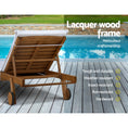 Load image into Gallery viewer, Gardeon Sun Lounge Wooden Lounger Outdoor Furniture Day Bed Wheel Patio White
