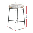 Load image into Gallery viewer, Gardeon Outdoor Bar Table Wicker Dining Bistro Patio Balcony Glass Table Steel
