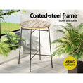 Load image into Gallery viewer, Gardeon Outdoor Bar Table Wicker Dining Bistro Patio Balcony Glass Table Steel
