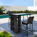 Load image into Gallery viewer, Gardeon 3 PCS Outdoor Bar Table Stools Set Patio Furniture Dining Chairs Wicker
