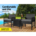 Load image into Gallery viewer, Gardeon Patio Furniture Outdoor Bistro Set Dining Chairs Setting 3 Piece Wicker
