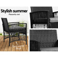 Load image into Gallery viewer, Gardeon Patio Furniture Outdoor Bistro Set Dining Chairs Setting 3 Piece Wicker
