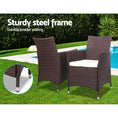 Load image into Gallery viewer, Gardeon 3 Piece Wicker Outdoor Furniture Set - Brown
