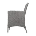 Load image into Gallery viewer, 3 Piece Wicker Outdoor Chair Side Table Furniture Set - Grey
