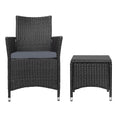 Load image into Gallery viewer, Gardeon 3pc Bistro Wicker Outdoor Furniture Set Black
