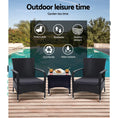 Load image into Gallery viewer, Outdoor Furniture Patio Set Wicker Outdoor Conversation Set Chairs Table 3PCS
