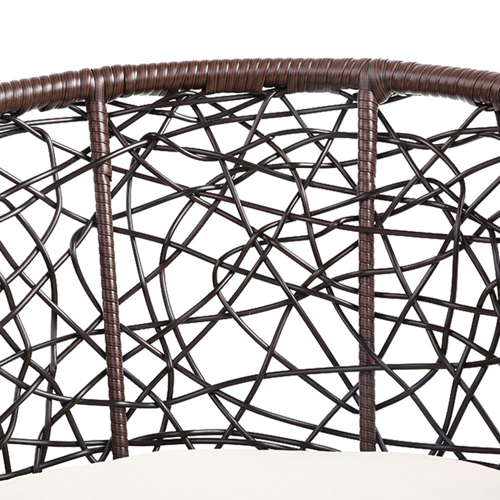 Andy Outdoor Patio Chair and Table - Brown