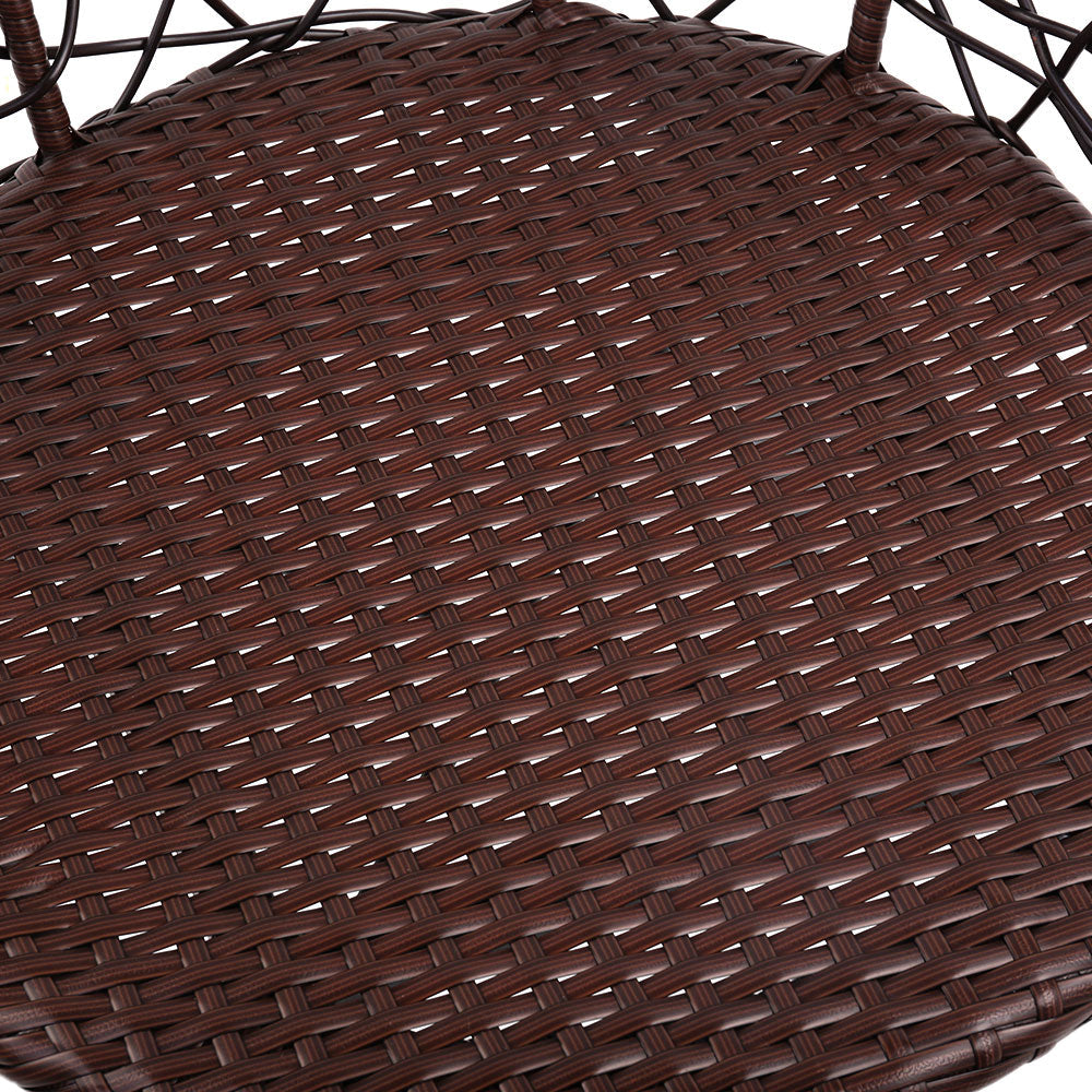 Andy Outdoor Patio Chair and Table - Brown