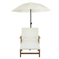 Load image into Gallery viewer, Gardeon Sun Lounge Wood Lounger Outdoor Furniture Umbrella Day Bed Wheel Patio
