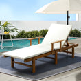 Load image into Gallery viewer, Gardeon Sun Lounge Wood Lounger Outdoor Furniture Umbrella Day Bed Wheel Patio
