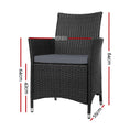 Load image into Gallery viewer, Set of 2 Outdoor Bistro Set Chairs Patio Furniture Dining Wicker Garden Cushion Gardeon
