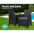 Load image into Gallery viewer, Set of 2 Outdoor Bistro Set Chairs Patio Furniture Dining Wicker Garden Cushion Gardeon
