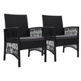 Load image into Gallery viewer, Outdoor Furniture Set of 2 Dining Chairs Wicker Garden Patio Cushion Black Gardeon
