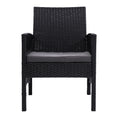 Load image into Gallery viewer, Outdoor Furniture Set of 2 Dining Chairs Wicker Garden Patio Cushion Black Gardeon
