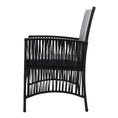 Load image into Gallery viewer, Outdoor Furniture Set of 2 Dining Chairs Wicker Garden Patio Cushion Black Gardeon
