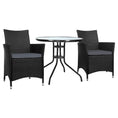 Load image into Gallery viewer, Gardeon Outdoor Furniture Dining Chair Table Bistro Set Wicker Patio Setting Tea Coffee Cafe Bar Set
