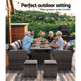 Load image into Gallery viewer, Gardeon 8 Seater Outdoor Dining Set Furniture Lounge Sofa Set Wicker Ottoman
