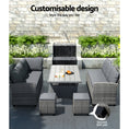 Load image into Gallery viewer, Gardeon 8 Seater Outdoor Dining Set Furniture Lounge Sofa Set Wicker Ottoman
