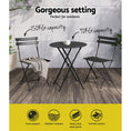 Load image into Gallery viewer, Gardeon Outdoor Setting Table and Chairs Folding Patio Furniture Bistro Set
