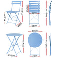 Load image into Gallery viewer, Gardeon Outdoor Setting Table and Chairs Folding Bistro Set Patio Furniture Blue
