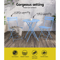 Load image into Gallery viewer, Gardeon Outdoor Setting Table and Chairs Folding Bistro Set Patio Furniture Blue
