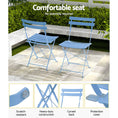 Load image into Gallery viewer, Gardeon Outdoor Setting Table and Chairs Folding Bistro Set Patio Furniture Blue
